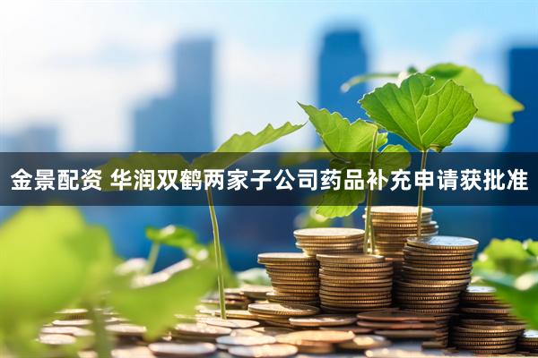金景配资 华润双鹤两家子公司药品补充申请获批准