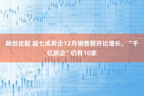 融创优配 超七成房企12月销售额环比增长,“千亿房企”仍有10家